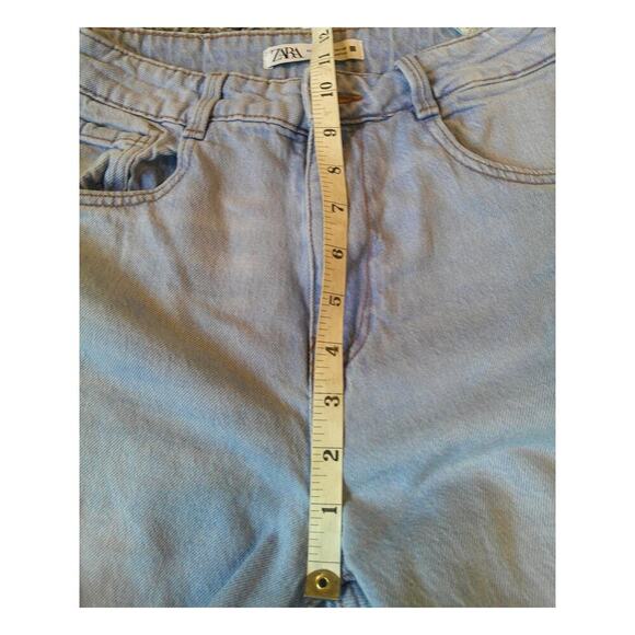 Zara Women’s High Rise Mom Jeans Size 4 Light Wash Tapered Leg Denim - Picture 7 of 12
